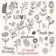 Floral doodle sketchy vector illustration