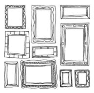 Set picture frames hand drawn vector illustration N29