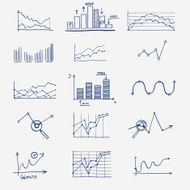business finance statistics infographics doodle hand drawn elements Concept - N5