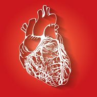 Stylized heart medical sketch illustration