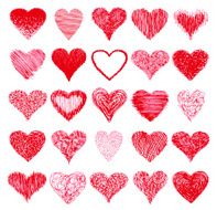 Set of hand drawn hearts N2