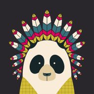 Indian panda with feathers