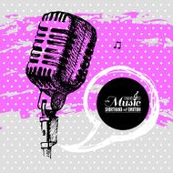 Music background Hand drawn illustration and typography design N11