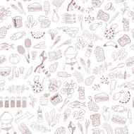 seamless doodle barbecue pattern
