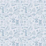 Seamless pattern with winter elements N3