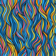 Abstract doodle wave seamless pattern