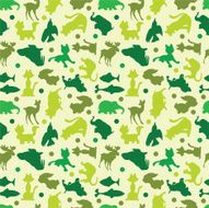 animal silhouettes seamless pattern