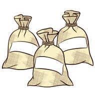 Vector sacks of flour sugar and salt