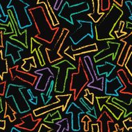 Seamless pattern of hand-drawn colorful arrows N2