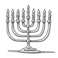 Hanukkah Menorah Candles Drawing