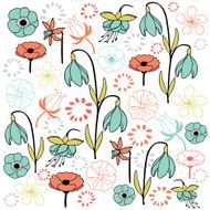 leaf &amp; flower set 4 pastel color