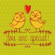 Owl floral background You are special card N2
