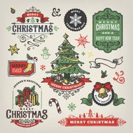 Hand Drawn Christmas Labels &amp; Badges N8