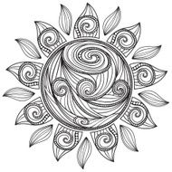 Hand Drawn Ethnic Sun N6