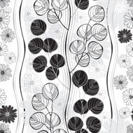 Seamless pattern with abstract branches and flowers N4
