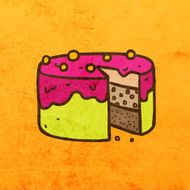 Cake on Grunge Background