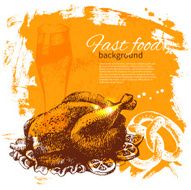 Vintage fast food background N5