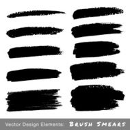 Set of Hand Drawn Grunge Brush Smears N2