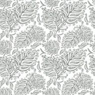 Doodle ink seamless leaf pattern N2