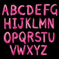 Hand drawn watercolor alphabet font letters N3