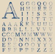Classical Typografy Vector Grunge Characters