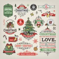 Hand Drawn Christmas Labels &amp; Badges N9