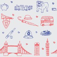 England symbols icons seamless pattern