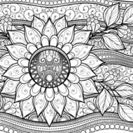 Vector Monochrome Floral Background N36