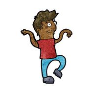 cartoon happy man doing funny dance N28
