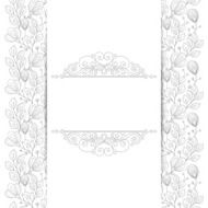 Vector Seamless Monochrome Floral Background N10