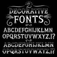 Vintage hand written vector fonts set N3