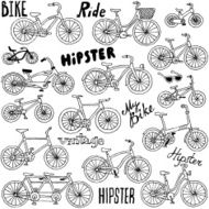 Bicycles seamless pattern Vector illustration
