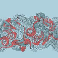 Abstract seamless hand-drawn border N43