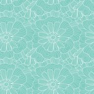 Seamless abstract hand-drawn waves and flowers pattern N2