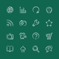 Internet &amp; Website Icons Chalk Style Part 1