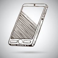 Smartphone sketch Vector illustration