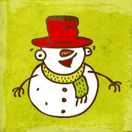 Snowman on Grunge Background N2