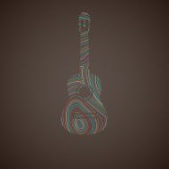 illustration with the multicolored guitar