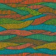 Seamless plaited wavy pattern with ornate colorful lines