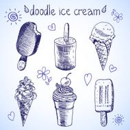 Doodle ice cream frozen dessert style sketch N8