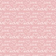 Valentines day seamless pattern with hand drawn hearts