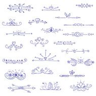 Big set of liner pen hand drawn vignette dividers