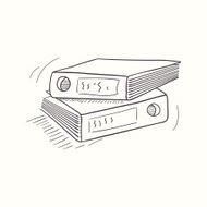 Sketched desktop archive folder icon
