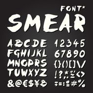 Smear hand painted font on chalkboard