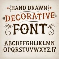 Vintage hand written vector font N7