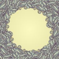frame with purple waves