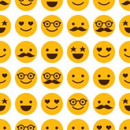 Seamless pattern with cheerful and happy smileys