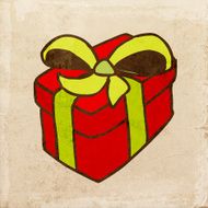 Gift on Grunge Background