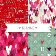 Seamless love Pattern Set EPS10