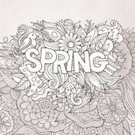 Spring hand lettering and doodles elements N17